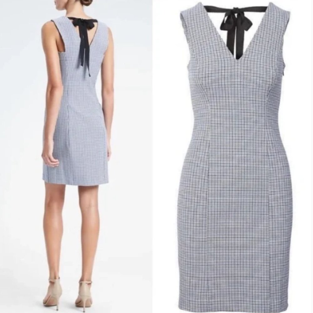Banana Republic Plaid Houndstooth Sheath Dress